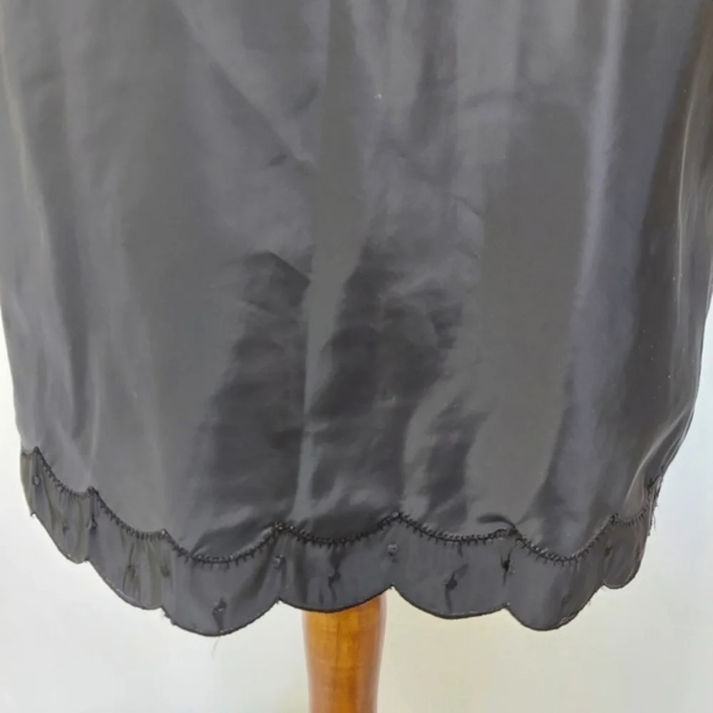 Vintage Black Barbizon Candie Tafredda Scalloped Edges Sexy Unique‎ Slip Dress - Picture 9 of 16